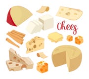Hand getrokken reeks chees royalty-vrije illustratie Hand getrokken reeks chees royalty-vrije illustratie
