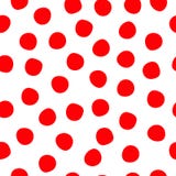Hand getrokken stippenrood op witte naadloze vectorachtergrond Rode cirkels die patroon herhalen Leuke achtergrond Gebruik voor stock illustratie Hand getrokken stippenrood op witte naadloze vectorachtergrond Rode cirkels die patroon herhalen Leuke achtergrond Gebruik voor stock illustratie