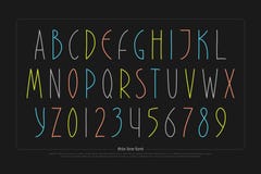 Hand gezeichnete Alphabetbuchstaben und -zahlen Gussart Lizenzfreie Stockbilder Hand gezeichnete Alphabetbuchstaben und -zahlen Gussart Lizenzfreie Stockbilder