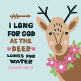 Hand het van letters voorzien met bijbelvers snak ik naar God aangezien het hert naar water snakt Psalm 42 royalty-vrije illustratie Hand het van letters voorzien met bijbelvers snak ik naar God aangezien het hert naar water snakt Psalm 42 royalty-vrije illustratie