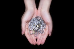 Hand holding aluminum cap royalty free stock images Hand holding aluminum cap royalty free stock images