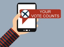 Mobile Phone: Your vote counts - Flat Design stock illustration Mobile Phone: Your vote counts - Flat Design stock illustration