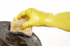 Hand In Rubber Glove 14 Royalty Free Stock Photos