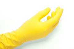 Hand In The Rubber Glove Stock Photo