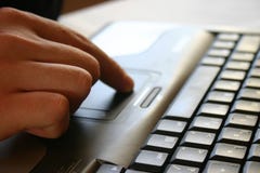 Hand and keyboard
