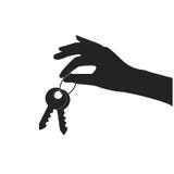 Hand with keys icon, flat design best vector icon stock illustration Hand with keys icon, flat design best vector icon stock illustration