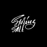 Hand lettered style spring design on a white background. Spring Sale hand drawn calligraphy letters. Vector illustration Stock Image Hand lettered style spring design on a white background. Spring Sale hand drawn calligraphy letters. Vector illustration Stock Image