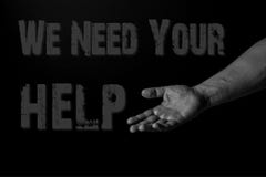 Hand of a man palm up reaching, we need your help royalty free stock image Hand of a man palm up reaching, we need your help royalty free stock image