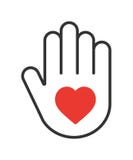 Hand mit Herzikone vektor abbildung Hand mit Herzikone vektor abbildung