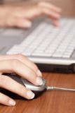 Hand On Mouse And Keyboard Blured Stock Images Hand On Mouse And Keyboard Blured Stock Images