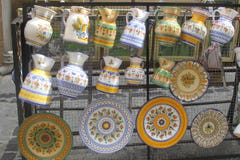 Hand Painted Ceramics, Souvenirs From Toledo, Spain Stock Images Hand Painted Ceramics, Souvenirs From Toledo, Spain Stock Images