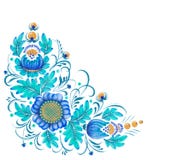 Hand Painted Floral Corner Ornament Royalty Free Stock Images