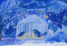 Winter birds flew to eat stock photography Winter birds flew to eat stock photography