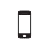 Hand phone icon vector. mobile phone smartphone device gadget in iphone style on the white background