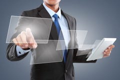 Hand pushing a button on a touch screen interface royalty free stock photos Hand pushing a button on a touch screen interface royalty free stock photos