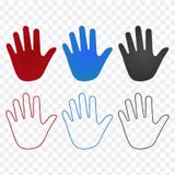 Hand set icons in different colors and linear design, stroke. illustration on transparent background. royalty free illustration Hand set icons in different colors and linear design, stroke. illustration on transparent background. royalty free illustration