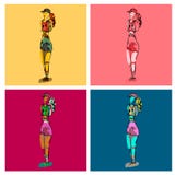 stylish models stock illustration stylish models stock illustration