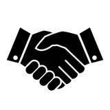 Hand shake business vector icon
