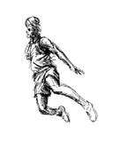 Hand Sketch Basketball Player Stock Vector - Illustration of human