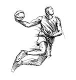 Basketball Player Sketch stock illustration. Illustration of white