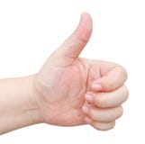 Hand Thump Up Sign on White Background Stock Images Hand Thump Up Sign on White Background Stock Images