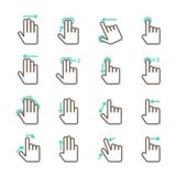 Hand touch gestures icons set Stock Photography Hand touch gestures icons set Stock Photography