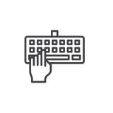Hand typing keyboard line icon vector illustration Hand typing keyboard line icon vector illustration
