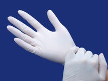 hand wearing nitrile glove