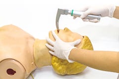 Hand and white medical gloves of doctor demonstration resuscitat stock photography Hand and white medical gloves of doctor demonstration resuscitat stock photography