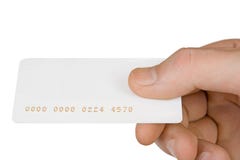 Hand With Blank Credit Card Stock Image