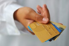 Hand With Credit Cards Royalty Free Stock Photos
