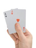Hand With Playing Cards Royalty Free Stock Image