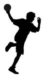 Handball player in action, attack shut silhouette. royalty free illustration Handball player in action, attack shut silhouette. royalty free illustration