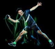 Handball player young man isolated speed light painting stock photo Handball player young man isolated speed light painting stock photo
