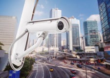 Handeln Sie Überwachungskameraüberwachung CCTV auf Straße in der Stadt Lizenzfreie Stockbilder Handeln Sie Überwachungskameraüberwachung CCTV auf Straße in der Stadt Lizenzfreie Stockbilder
