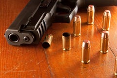 Handgun And Bullets Stock Image