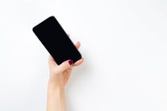 Handholdingtelefon, Beschneidungspfadinnere lizenzfreie stockbilder Handholdingtelefon, Beschneidungspfadinnere lizenzfreie stockbilder