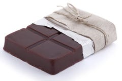 Handmade chocolate shaped soap with foil paper and rope on white background Royalty Free Stock Photos Handmade chocolate shaped soap with foil paper and rope on white background Royalty Free Stock Photos