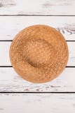 Handmade straw hat, top view. royalty free stock photos Handmade straw hat, top view. royalty free stock photos