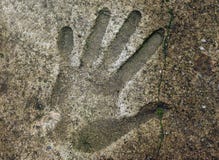 Handprints on cement stock illustration. Image of handprints - 708863