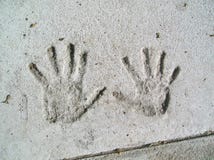 Handprints en colle image stock Handprints en colle image stock