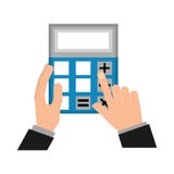Hands with business calculator device royalty free illustration Hands with business calculator device royalty free illustration