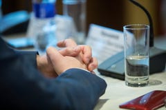 Hands at the close-up meeting on the table royalty free stock photo Hands at the close-up meeting on the table royalty free stock photo