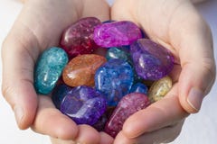Hands holding beautiful crackle quartz royalty free stock photography Hands holding beautiful crackle quartz royalty free stock photography