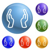 Hands keep icons set vector stock illustration Hands keep icons set vector stock illustration