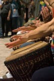 Hands playing drums during street concert Stock Images Hands playing drums during street concert Stock Images