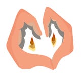 candles in the shape of a heart hands royalty free illustration candles in the shape of a heart hands royalty free illustration