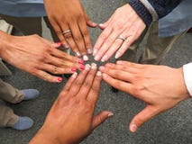 Hands Together Showing Teamwork And Agreement royalty free stock photography Hands Together Showing Teamwork And Agreement royalty free stock photography