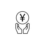 Hands, yuan icon. Element of finance illustration. Signs and symbols icon can be used for web, logo, mobile app, UI, UX royalty free illustration Hands, yuan icon. Element of finance illustration. Signs and symbols icon can be used for web, logo, mobile app, UI, UX royalty free illustration