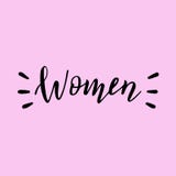 Handskrivet kvinnaord Modernt märka feministiskt baner royaltyfri illustrationer Handskrivet kvinnaord Modernt märka feministiskt baner royaltyfri illustrationer